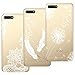 Produktbild HopMore 3x Hüllen Huawei Y6 2018 / Honor 7A Hülle Silikon Transparent Schutzhülle Durchsichtig Clear Muster Design Huawei Y6 2018 / Honor 7A Handyhülle Ultra Dünn Silikonhülle Tasche Schale Slim Bumper Cases Cover - Weißer Feder Blumen Löwenzahn