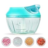 HOHE EFFIZIENZ: Mit seinen drei scharfen Klingen eignet sich der Food Chopper ideal zum Schneiden von Gemüse, Schneiden von Obst, Mischen von Fleisch ohne Knochen und vielem mehr. 550 ml Fassungsvermögen, ausreichend für Küche, Reise und Camping