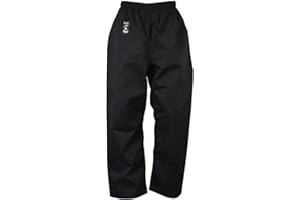 Playwell Martial Arts Karate Black 100% Cotton Medium Weight Trousers - 9oz - NEW