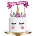 Produktbild iKulilky Happy Birthday Kuchendekoration Cake Toppers Kuchen Geburtstag Party Deko Kuchenaufsätze Einhorn Tortenstecker Geburtstag