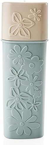 Passionstill Curved Flower Portable Travel Hiking Camping Toothbrush Cup Holder Toothpaste Towel Box (Blue)