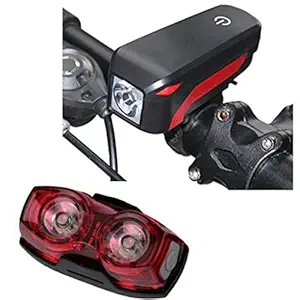FASTPEDUSB Rechargeable Touch Switch Bicycle Light Waterproof Front Light Speaker LED Front Rear Light Combo USB (Multicolor)