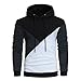 Produktbild Cramberdy Herren Kapuzenpullover, Herren Pullover Outwear T-Shirt Herren Tops Herrenhemden Shirt Langarm Fitness Sweatshirt Casual Spleißen Hoodies Top Bluse Trainingsanzüge Pullover Schwarz
