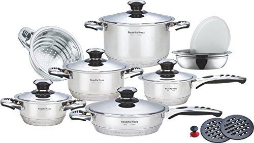 SIVANO Bateria de cocina acero inoxidable 16 piezas termostato 2 años garantia