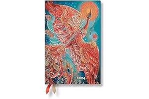 ‎PAPERBLANKS Paperblanks Flexi 12-Monatskalender 2024 Feuervogel, Horizontal - Mini (140 x 95), Deutsch