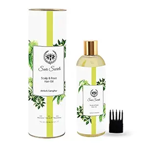 Seer Secrets 100% Natural Amla & Camphor Hair Oil | Anti-Hair Fall | Anti-Dandruff | Provides Strength, Softness & Shine with Sesame & Shikakai extract | Suitable for Men & Women | Pack of 200ML
