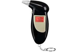 AMACAM Personal Alcohol Breath Tester – Portable Digital Breathalyser with LCD Display, Keychain Design & 4 Mouthpieces – BAC Estimate 0.00–0.19%
