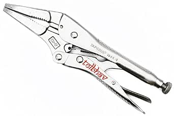Self-Locking Long Nose Pliers Set - 5" & 9" Curved Jaw Quick Release Vice Grips By Silverline