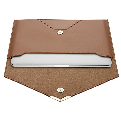 Macbook 12 Zoll Tasche, ESR® Courier Series Macbook 12 Zoll Schutzhülle Premium PU Ledertasche für Macbook 12 Zoll (Braun) - 2