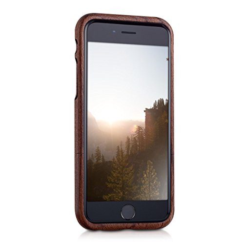 kwmobile Funda para Apple iPhone 6   6S - Carcasa de  Madera  para m  vil - Case Trasero  Duro  con dise  o de Sol hind  