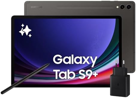Samsung Galaxy Tab S9+, Tablet AI, Display 12.4" Dynamic AMOLED 2X, Wi-Fi, RAM 12GB, 512GB, 10.090 mAh, Snapdragon 8 Gen 2, Android 13, IP68, Graphite, [Versione italiana] 2023, Caricabatterie 45W incluso