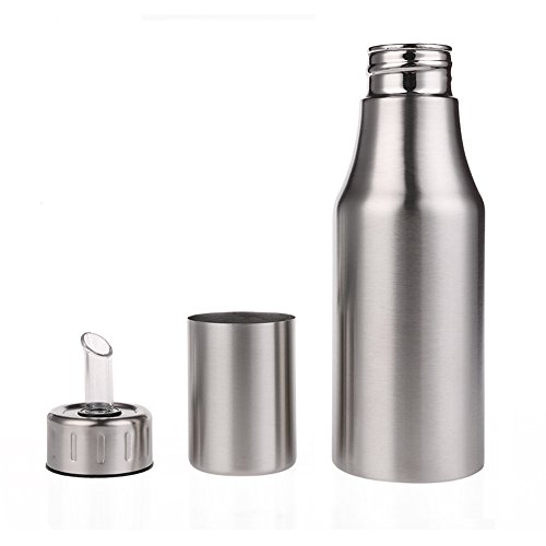 Essig und Öl Soßendispenser Edelstahl-Küche Speiseöl Flaschen dicht Behälter Staubdüse Backen Küchenutensilien verwendet für zu Hause oder in einem Restaurant das Kochen (25oz/750ml) - 3