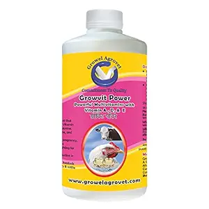 Growel Growvit Power- Cattle, Poultry & Bird Vitamin Supplements of 10 Essential & Powerful Vitamins -100 ml, 1 Piece
