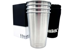 Huniox® Vaso Acero Inoxidable – Vaso Cerveza – Camping Accesorios – Vasos de Colores – Vasos de Sidra – Menaje para Caravanas – Taza Metal - Taza Acero Esmaltado