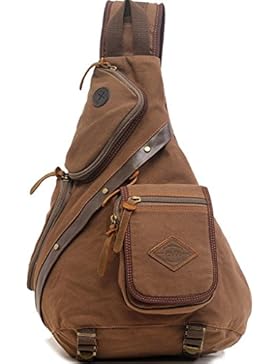 ueasy Brust Pack Crossbody Tasche Vintage Canvas Schulter Sling Bag Messenger Bag