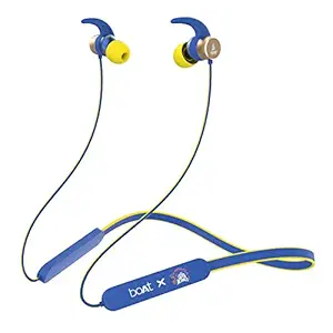 boAt Rockerz 255 Chennai Super Kings Edition in-Ear Earphones with 8 Hours Battery, IPX5, Bluetooth V5.0 and Voice Assistant(CSK Blue)