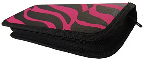 PROFESSIONAL HAIRDRESSING HAIR CUTTING CASE BARBER SALON TWO SCISSORS POUCH PINK ZEBRA FREE UK DELIVERY
