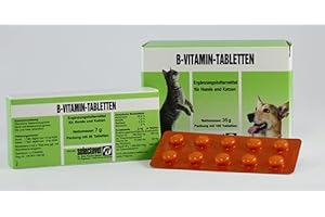 Selectavet B-VITAMIN-TABLETTEN | 100 Tabletten | Ergänzungsfuttermittel für Hunde und Katzen | B-Vitamine für Mangelsituationen wie Hungerzustände und Verdauungsstörungen