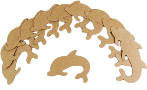 Country Love Crafts Bastelvorlage Delfin, flach, Pappe, 12 Stück