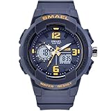 Adisaer Uhr Herren Wasserdicht Herrenuhr Multifunktional Schwarz Gelb Outdoor Sportuhr Armbanduhr Automatikuhr