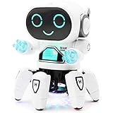 VGRASSP Bot Robot Pioneer Colorful Lights and Music All Direction Movement Dancing Robot Toys for Boys and Girls (White)