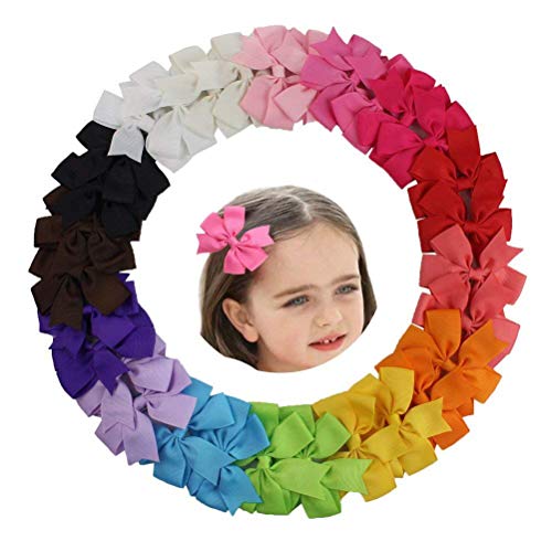 HBF 30 stk mehrfarbig Haarspange Haarband Accessoire Fliege Schleife Deko für Kinder Mädchen verschiedene Farben und Designs