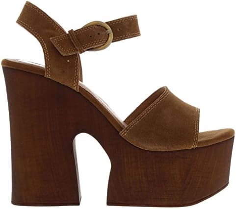 Windsor Smith Womens Jade Heeled Shoes Wedges Buckle Fastening Strap Platform Tobacco UK 7