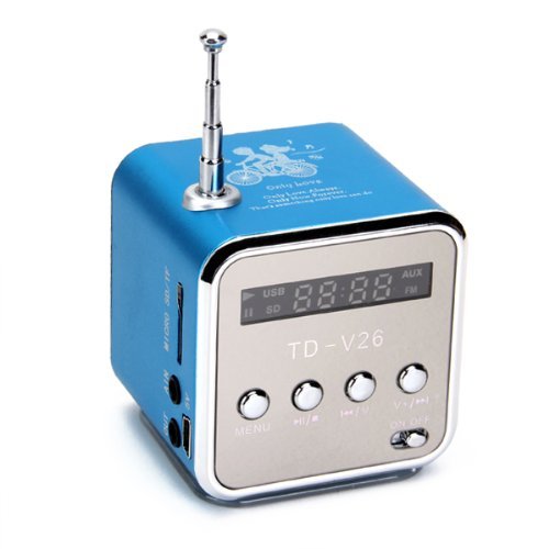 Preisvergleich Produktbild F-eshion TD-V26 Tragbare Mini Digital Stereo Lautsprecher-Lautsprecher Sprecher Mp3 Musik Player UKW-Radio Microsd TF Schwarz