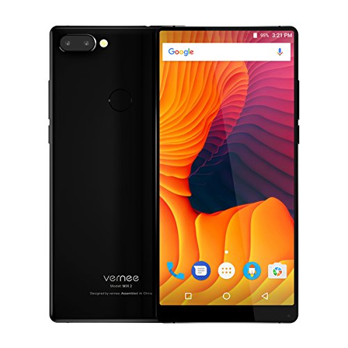 Smartphone Ohne Vertrag,Vernee Mix 2 4G LTE Android 7.0, 6.0 zoll 18:9 FHD+ Bildschirm, 4GB RAM 64GB ROM Octa Core, Dual Sim Handy mit Dual Hintere Kameras,4200mAh Batterie,Fingerabdruck (Schwarz)
