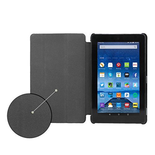 2015 New Fire 7“ Hülle Fall Tasche -SOONHUA Premium-Leder-Folio-Standplatz-Fall-Schlag-Abdeckung für Amazon New Fire 7 “ Tablet (7-Zoll-Tablet, 5. Generation – 2015 Modell) (Blue) - 3
