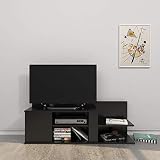 Color: negro THETA DESIGN by Homemania Puerto TV, Mueble para la televisión Marshall, Negro