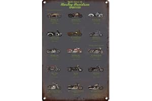 Ducomi Quadri Vintage Targhe Metallo Decorative Cucina e Casa - Targa 20 x 30 cm con Stampe Americane Decorazione Muro Parete - Quadro Metallico Appendere - Poster Arredo Soggiorno (Moto 50278)