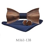 [Material] Pajarita de madera de nogal negro, sana y respetuosa con el medio ambiente, madera auténtica de alta calidad y hecha a mano, combinada con madera de doble capa, hace que la pajarita tenga un aspecto único, con una buena relación calidad-precio, muy adecuada para trajes de hombre.