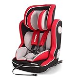 Meinkind Siège Auto Isofix Bébé, Hauteur Réglable - Siège Auto Groupe 1/2/3 Confort pour Bébé Enfant 9-36kg avec Bouclier ECE R44/04 (Rouge)