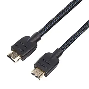 AmazonBasics High-Speed Braided HDMI Cable - 6 Feet - Supports Ethernet, 3D, 4K and Audio Return - Single Pack
