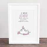 Bild Einhorn Deko Sprüche A4 Poster Motiv 