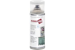 Ambro-Sol V404CP Smalto / Vernice Effetto Gesso, a Base di Acqua con Effetto Ultra Opaco, per Uso Interno e Esterno, Bomboletta Spray in Banda Stagnata Riciclabile 400 ml, Cera Protettiva