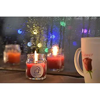 DecDoor Jar Scented Smokeless Candles Pack of 3 for Home Decor Christmas Spa Candles (Jasmine, Lavender, Lemon Grass) Pack of 3