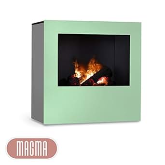 Magma Infrarotkamin (Grün/Grau), beheizbarer elektrischer Kaminofen mit