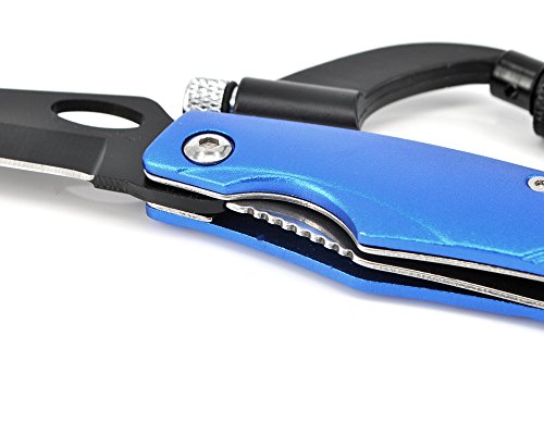 AUTOPKIO Camping-Werkzeug Karabiner-Haken, Edelstahl Multifunktions-Karabiner Praktische tragbare Camping Versatile Karabiner, Messer und Werkzeuge Multifunktionswerkzeuge - 6