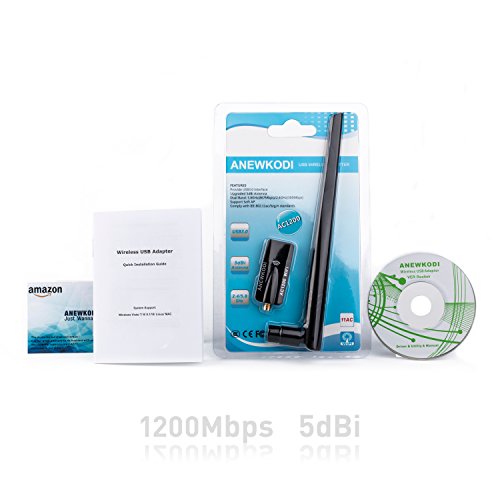 ANEWKODI 1200Mbps USB Wireless Adaptador USB 3 0 de Alta Velocidad WiFi Adaptador 5dBi Antena WiFi USB Tarjeta de Red Dual Band 2 4G   5 8G 867Mbps 802 11ac b g n Receptor WiFi Dongle WiFi para PC Windows 10   8 1   8 7   Vista MAC OS