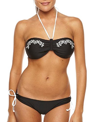 Billabong Bikini 'Norte Low' Bandeau Swimwear (S - UK 8  EU 36, Black)