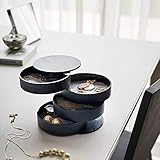 MATERIAL: Der Kosmetikständer besteht aus hochwertigem Holz, ABS-Kunststoff und Metallmaterialien. Es hat eine ausgezeichnete Tragfähigkeit.