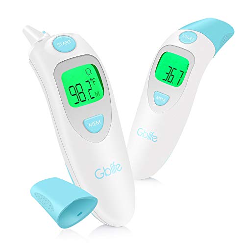 Preisvergleich Produktbild ABCCS Infrarot-Fieberthermometer,Stirntherm... Ohrthermometer Infrarot Thermometer Dreifarbiges Display mit Fieberwarnung Digitales medizinisches Thermometer für Baby