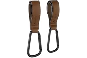 JANE Jané Ganchos Multifunción Universal, Pack 2 Unidades, para Manillar Carrito, Silla de Paseo, Cochecito, para Colgar Bolsas Compra, Mochila, etc, hasta 5 kg., Marrón