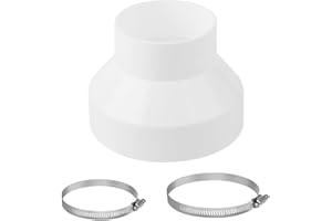 Amentalove Abluftschlauch Adapter 150 mm auf 100 mm, Reduzierstück Reduzierverbinder mit 2 Edelstahl Schlauchschelle, ABS Universal Reduzierstück für Lüftung Rundrohr Ventilation Lüftungskanal