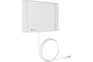 Barkan Antena DVB-T2, zasięg 65 km, cyfrowa antena telewizyjna i cyfrowa antena pokojowa do 1080p 4K, biała, HDTV, DVBT