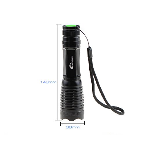 Youpin Taschenlampe, 1800 Lumen, 5 Modi, Schwarz, mit Zoom, XM-L T6, LED, Batterie 18650 - 6