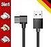 Produktbild 3-IN-1 PREMIUM QUALITÄT: Magnetisches USB Ladekabel L-Edition iPhone iPad & Android Smartphones Tablets - 30 TAGE GELD ZURÜCK - DEUTSCHE MARKE - Datenkabel mit USB-C, Micro-USB & Lightning 3in1 (L Schwarz)