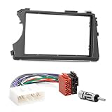 Carav 11 - 136 - 5 - 6 doble DIN Kit de instalación de radio de coche de radio dvd Dash para Ssangyong Actyon, Kyron 20052011 Fascia con ISO adaptador y adaptador de antena